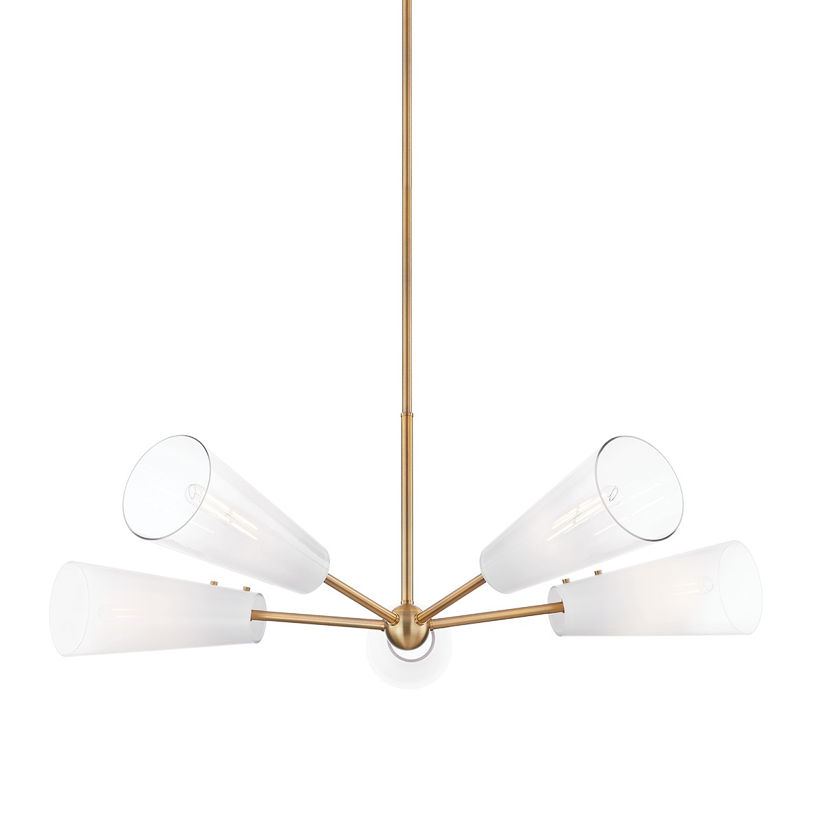 Patina Brass Five Light Chandelier from the Camarillo Collection