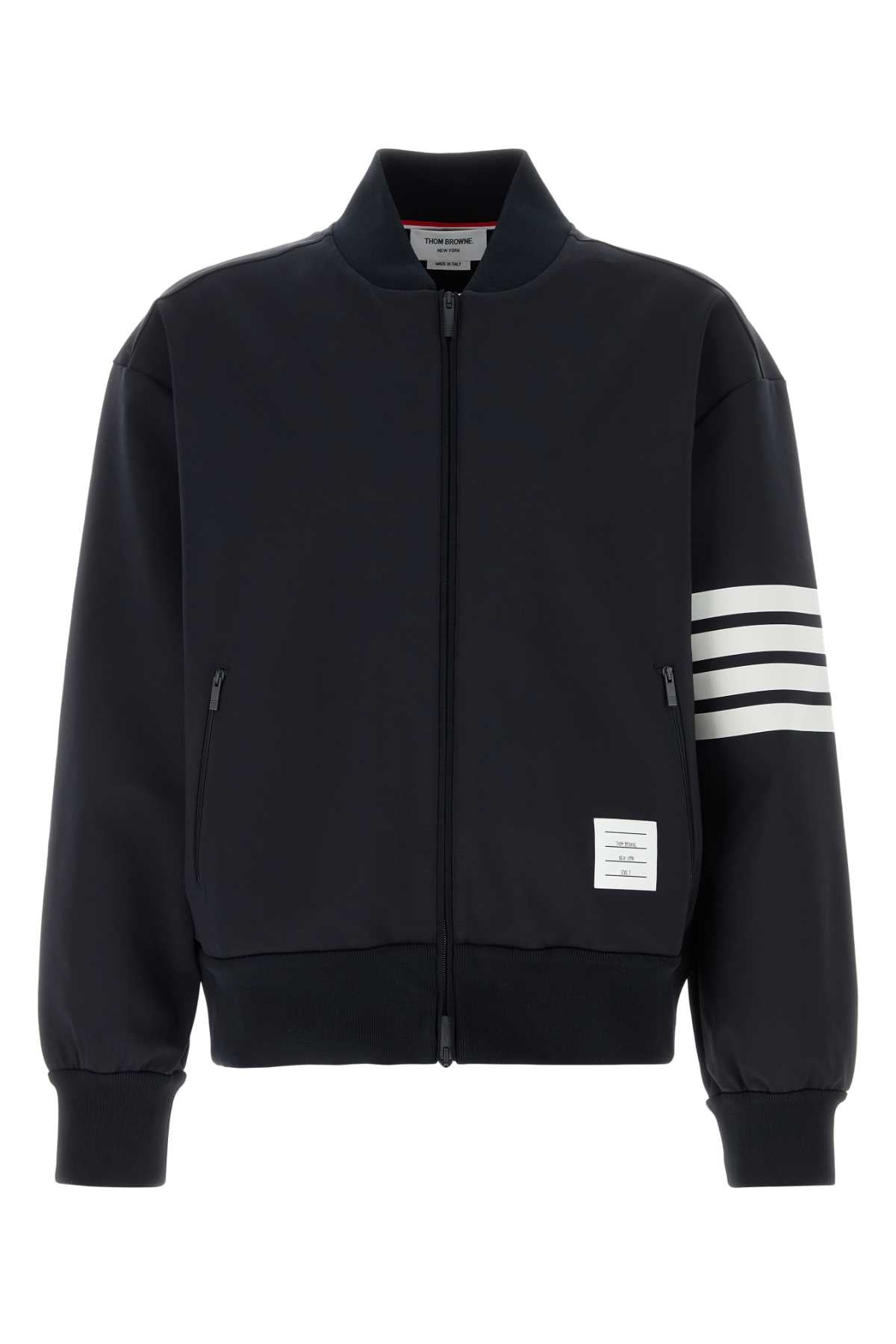 Striped Zip Jacket — Navy
