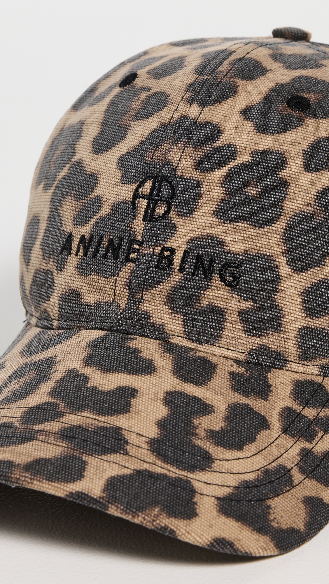 Jeremy Baseball Cap Black and Brown Leopard One Size