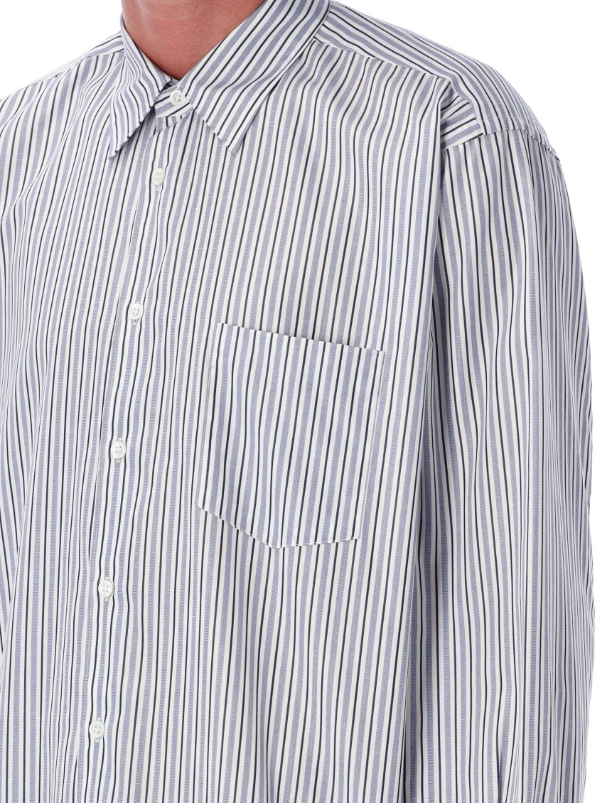 Blue Cotton Striped Shirt