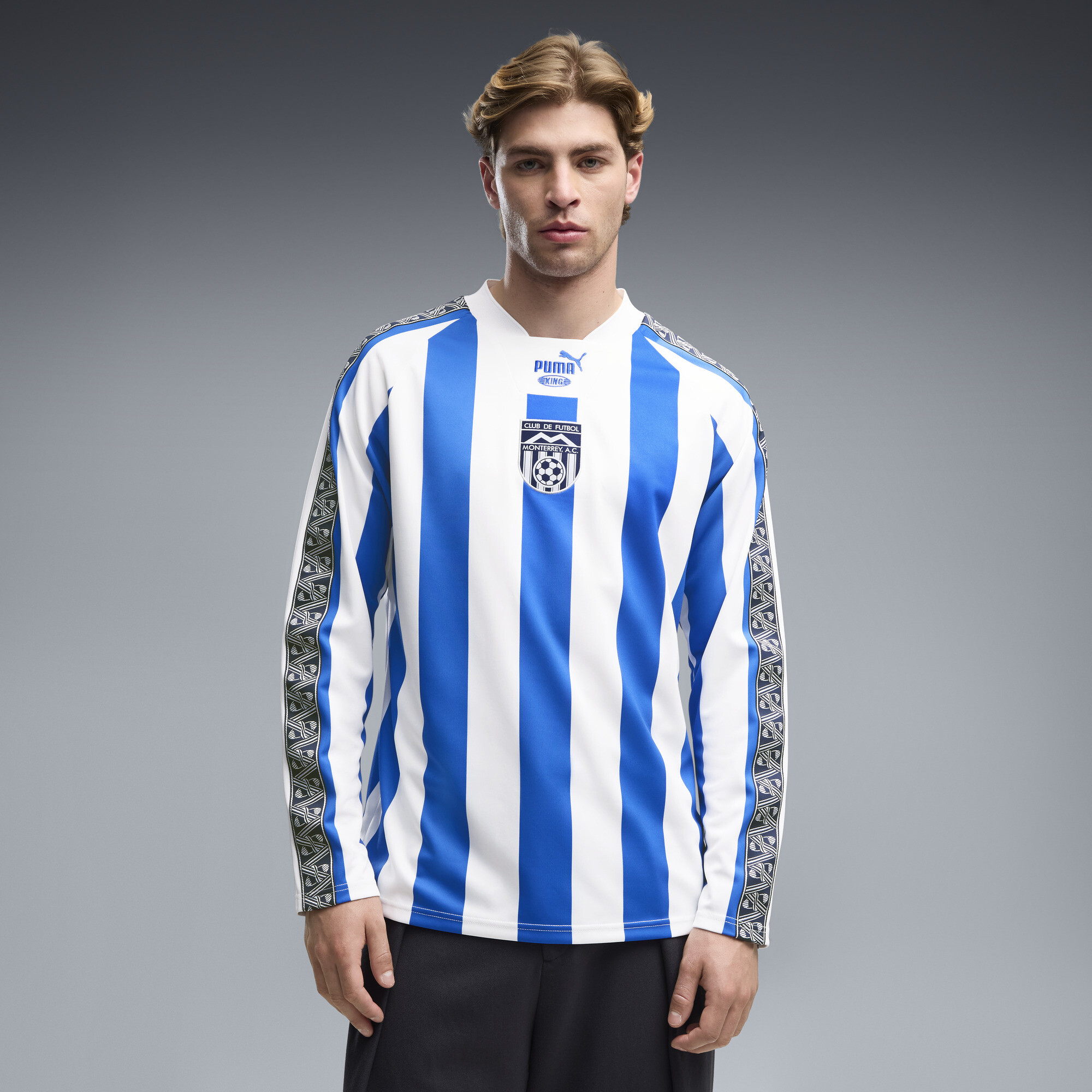 PUMA CF Monterrey KING Men's Long Sleeve Soccer Jersey in Blue