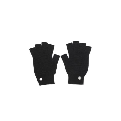 Virgin-wool fingerless gloves - Black