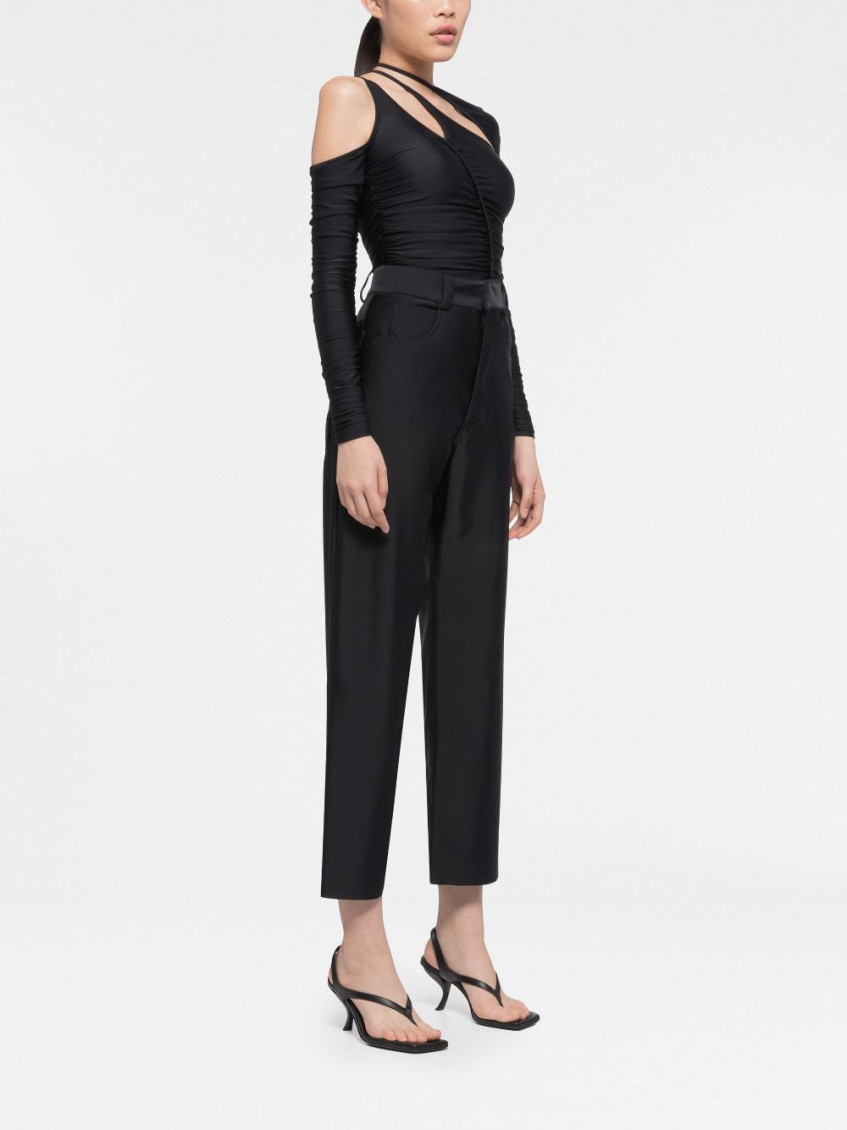 Black Cut-out Long Sleeve Top