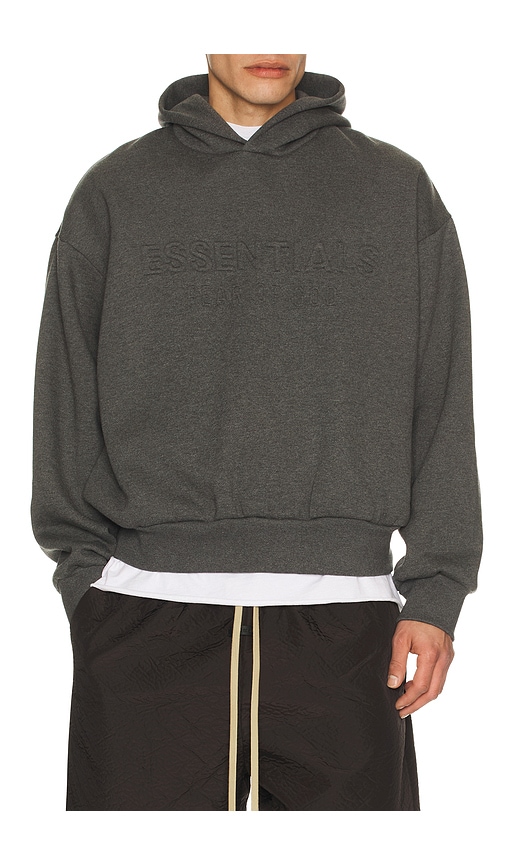 Fear of God ESSENTIALS Classic Hoodie in Charcoal Heather - Grey. L also in M, S, XL/1X, XS, XXL/2X