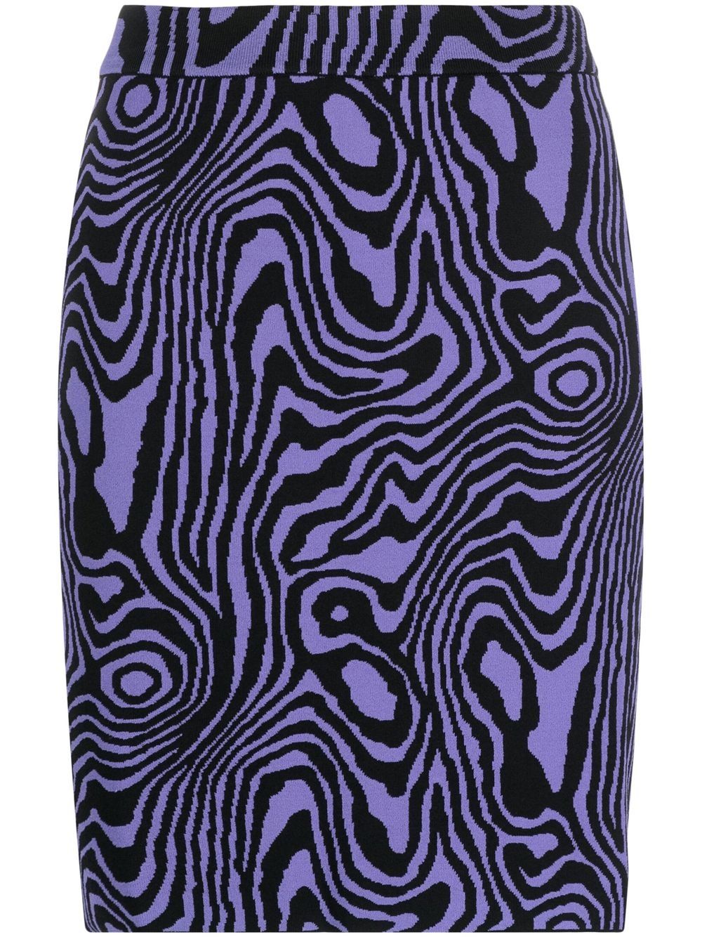 Graphic-pattern knitted mini skirt - Purple