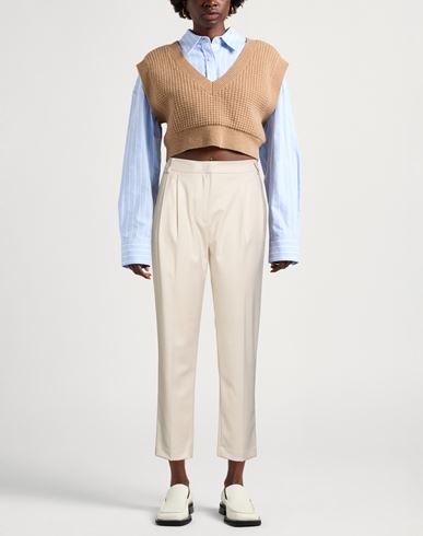 Woman Pants Ivory Size 6 Polyester, Viscose, Elastane