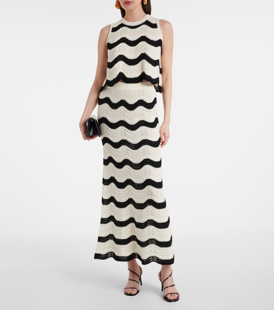 Chevron cotton crochet crop top