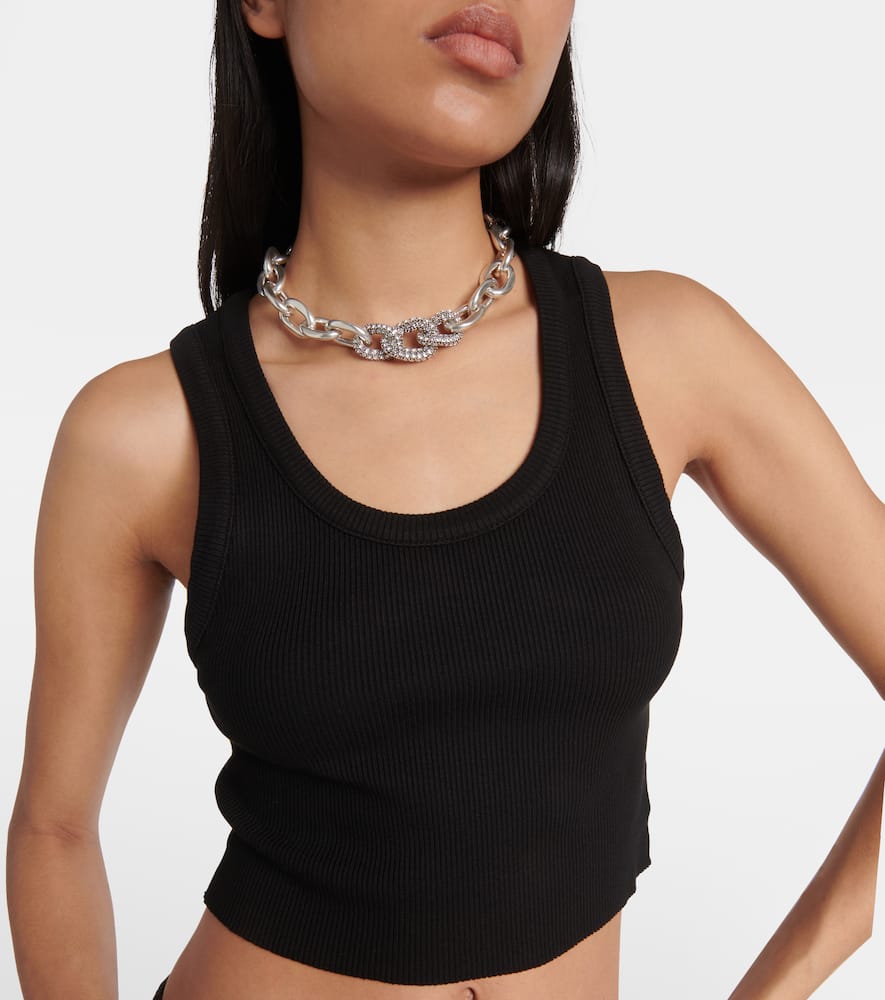 Ribbed-knit crop top