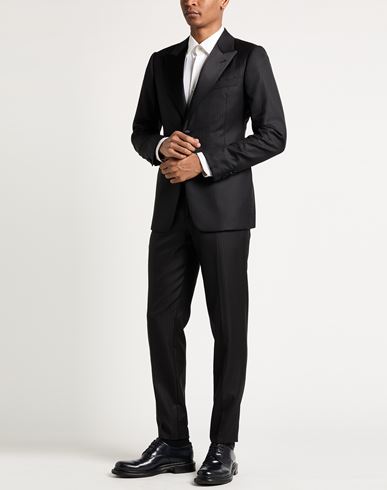 Man Suit Black Size 36 Virgin Wool, Silk