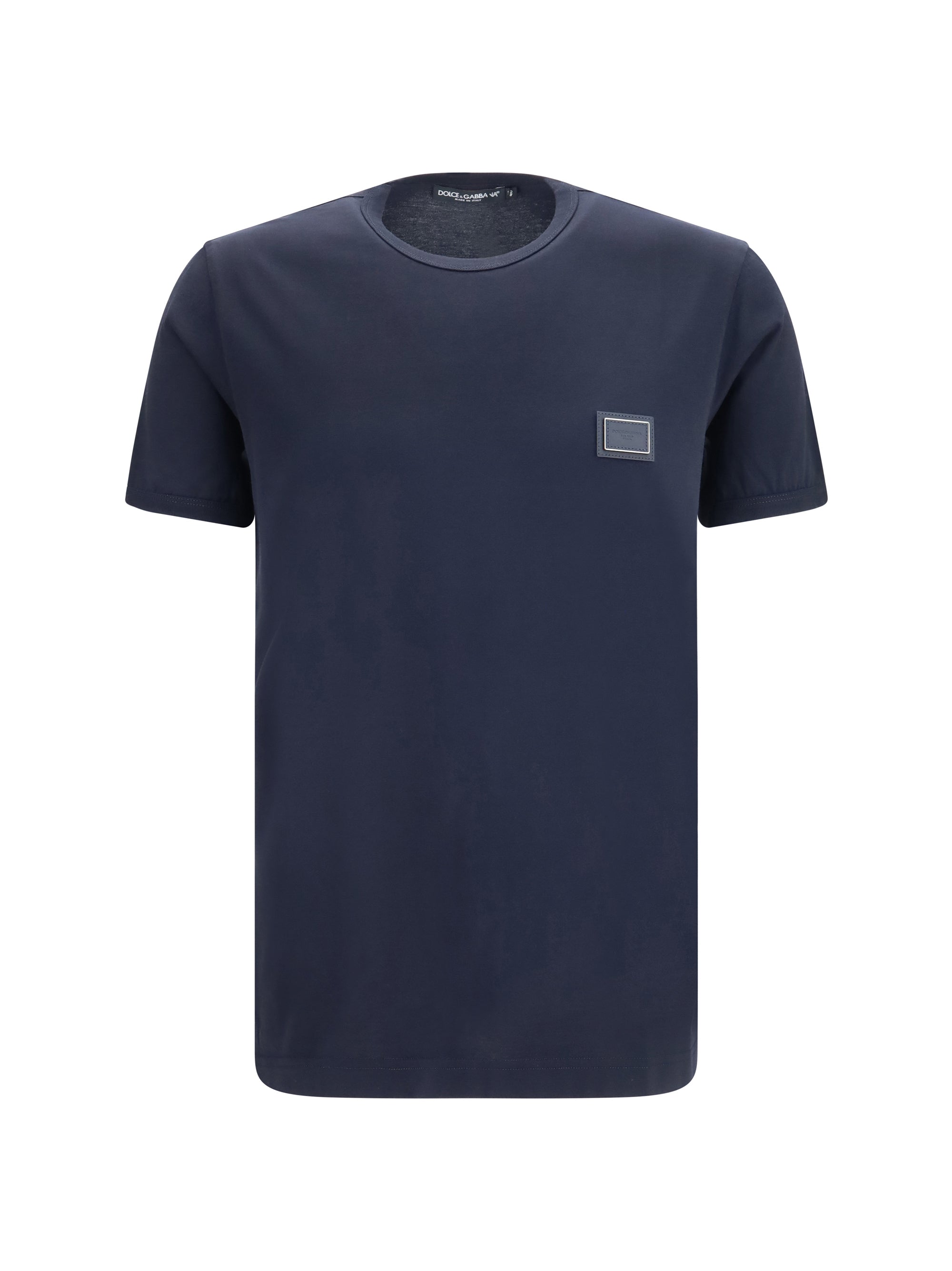 Logo-Plaque Cotton T-Shirt — Navy