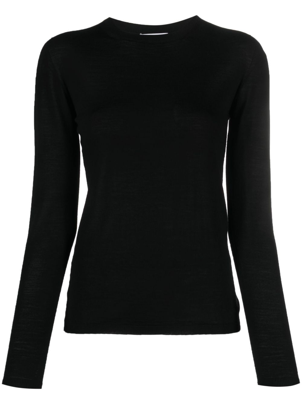 Crew-neck virgin wool jumper - Black