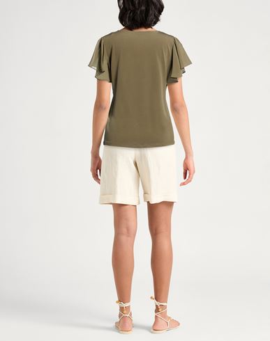Woman Top Military green Size M Polyester, Elastane