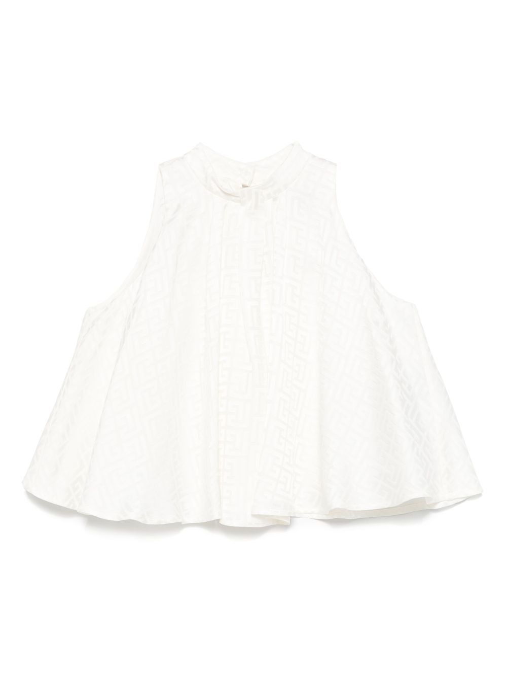 Patterned-jacquard blouse - White