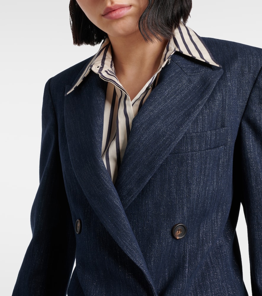 Metallic cotton-blend blazer