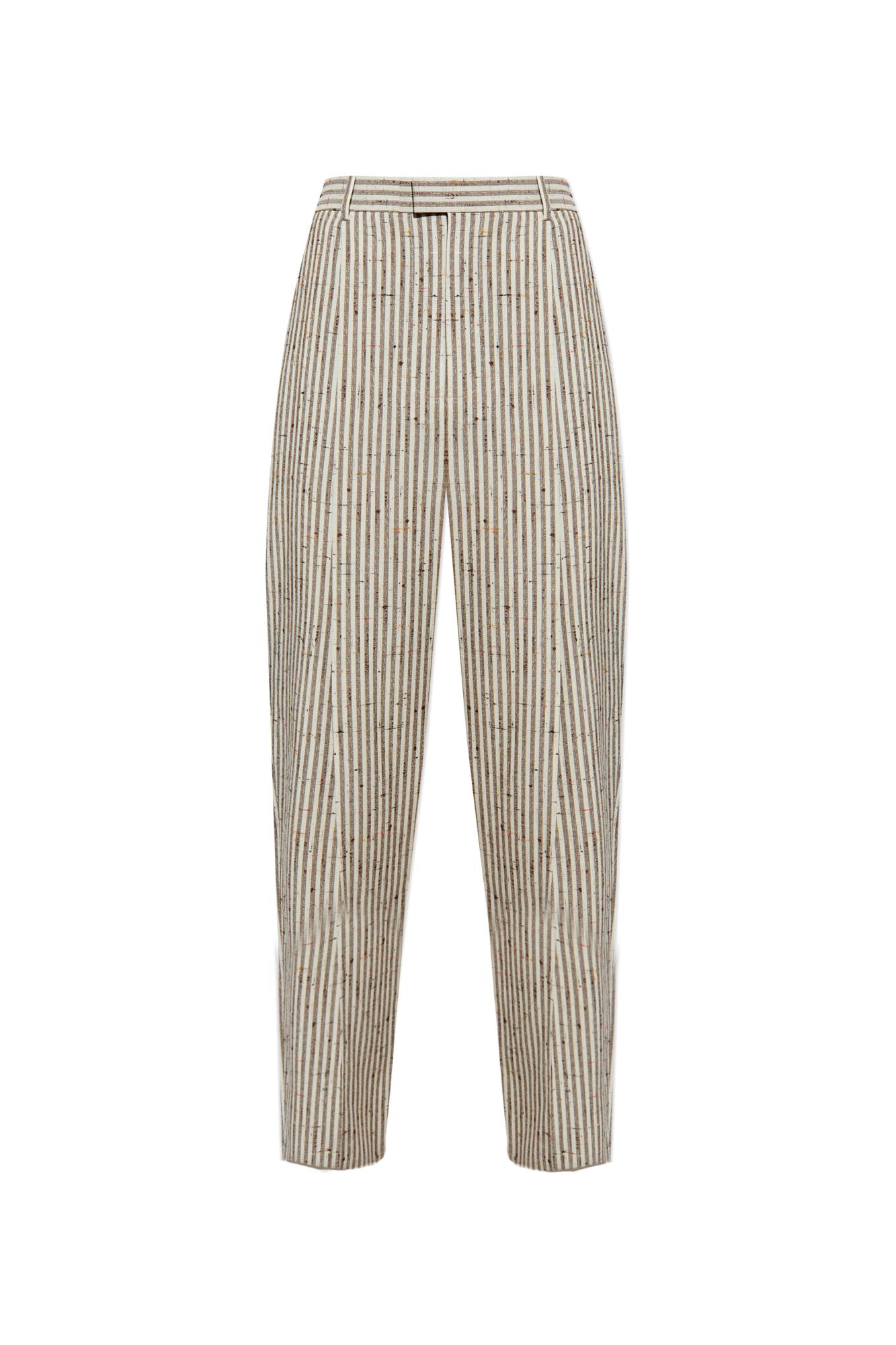 Knotted Viscose Silk Stripe Pants