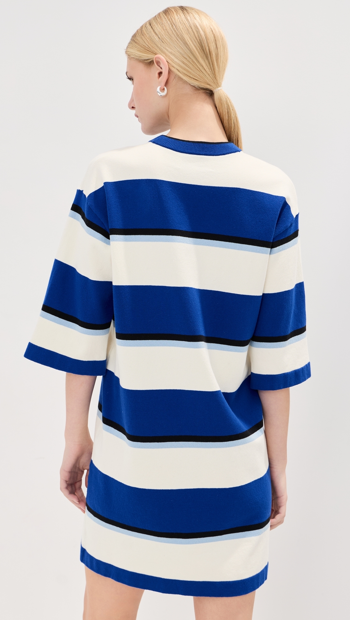 Mara Rugby Tee Dress Royal Blue/White