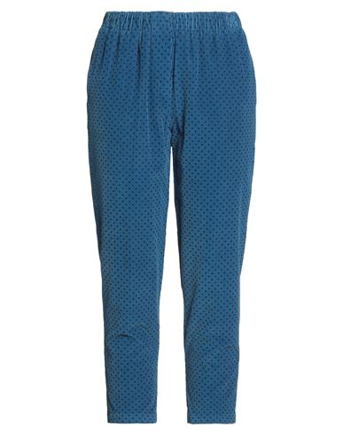 Woman Pants Blue Size 6 Cotton, Elastane