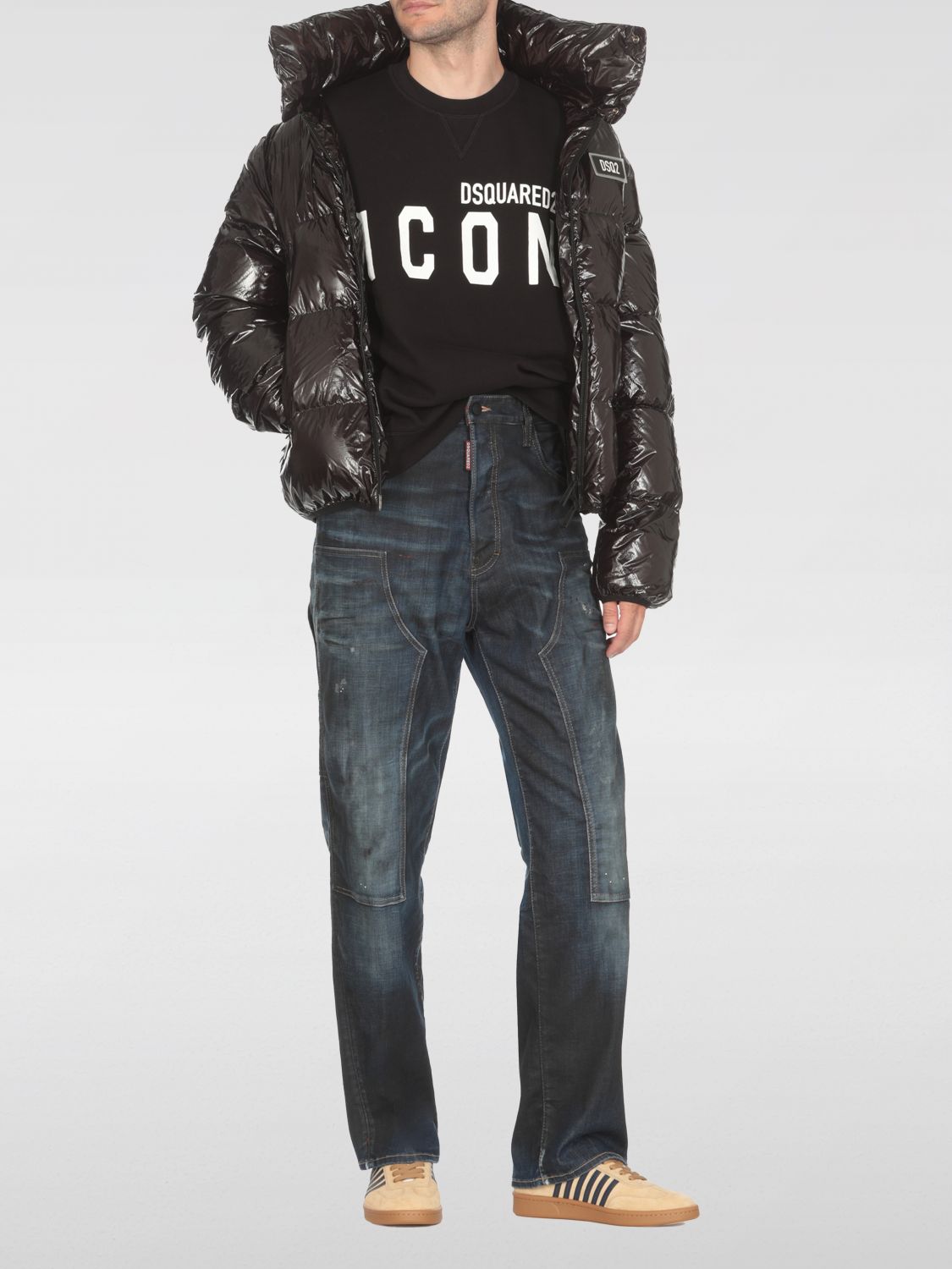 Panelled loose-fit jeans - Blue