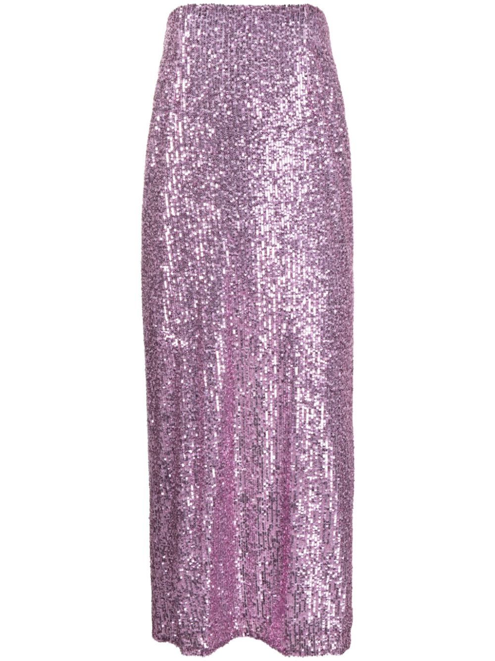 High-waist sequinned maxi skirt - Purple
