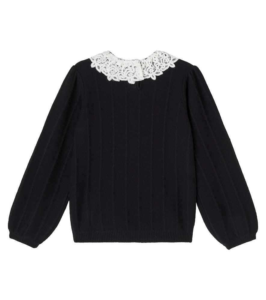 Lace-trimmed sweater