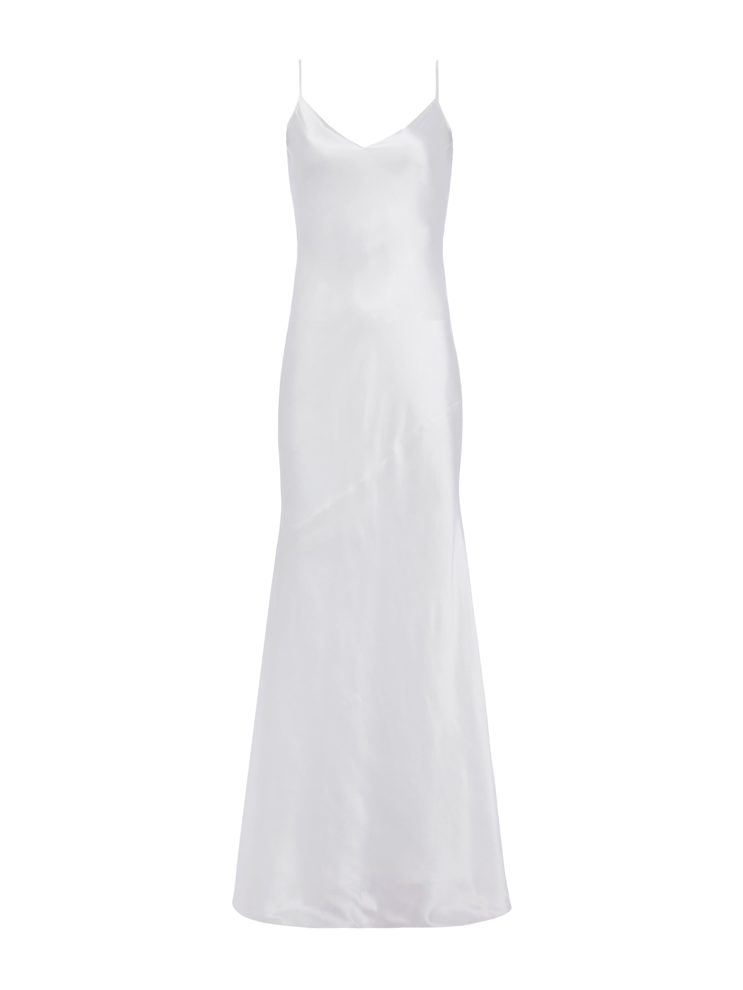 Serita Silk Slip Dress In White