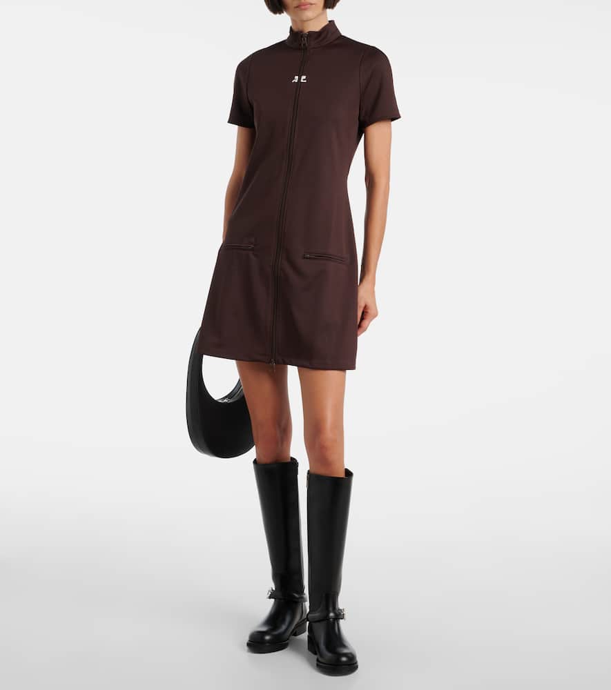 Courrèges Interlock jersey zip-up minidress