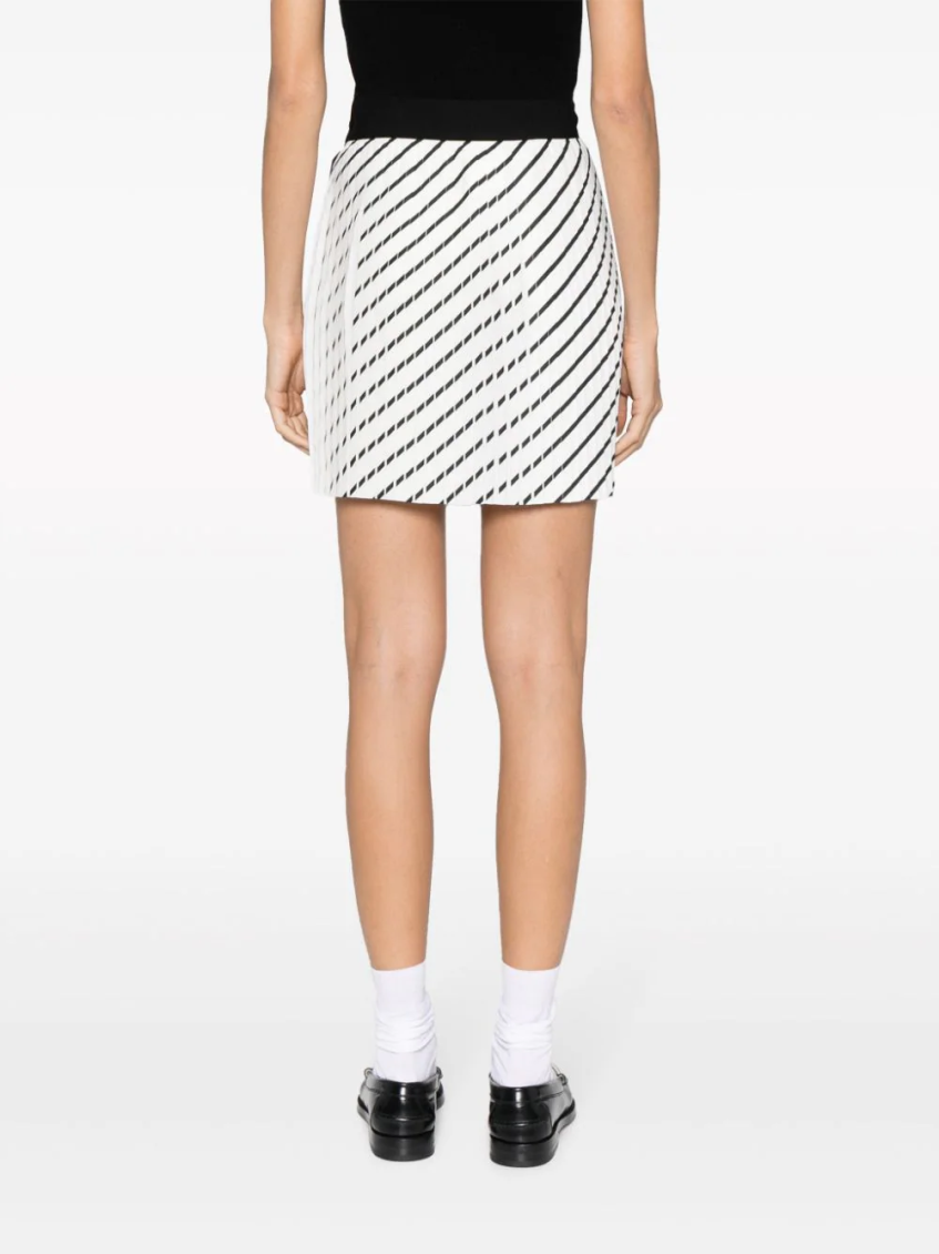 Polka dot pleated mini skirt - Black