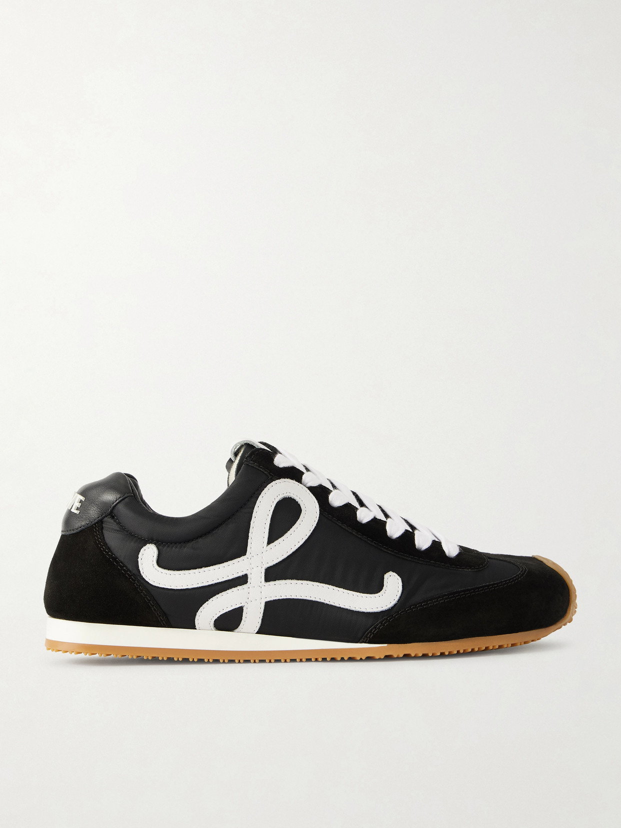 Ballet Runner 2.0 Logo-appliquéd Leather, Shell And Suede Sneakers - Black