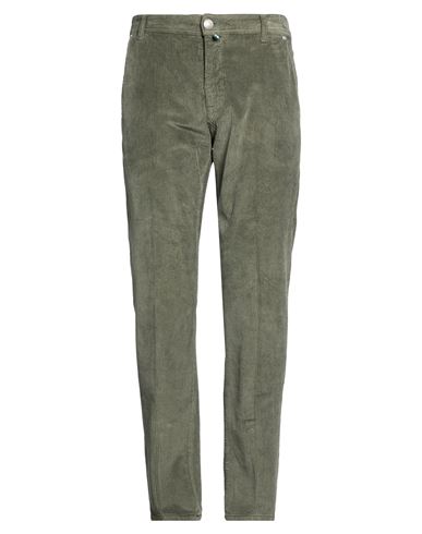 Man Pants Military green Size 34 Cotton, Elastane