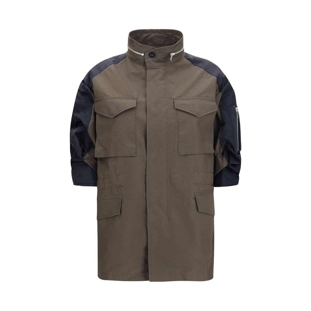 Bicolor Cotton Shell Jacket — Multicolor