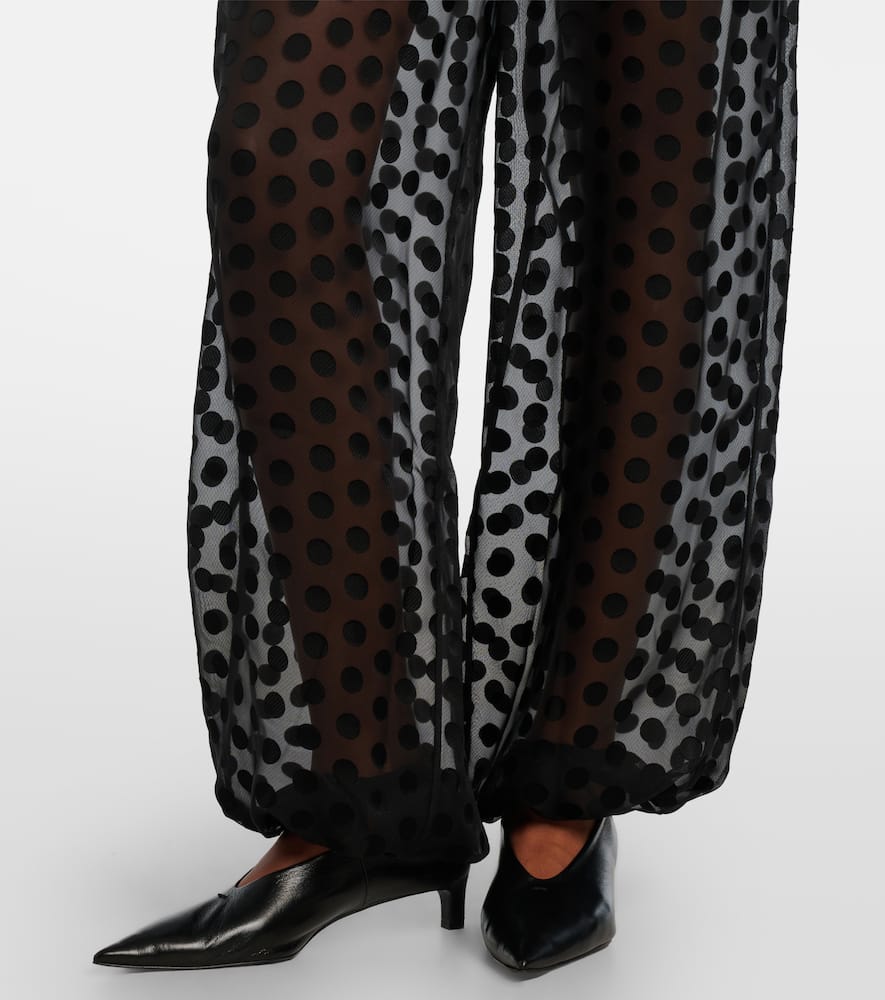 Orissa polka-dot sheer wide-leg pants