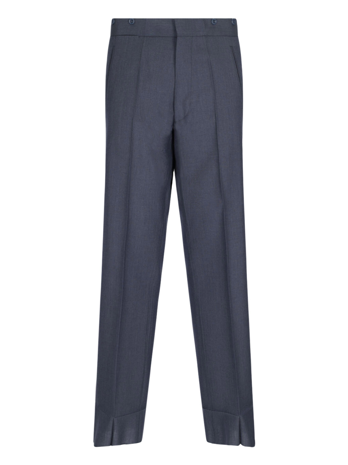 Tailored Trousers in Mohair-Silk Blend with Polyurethane Finish