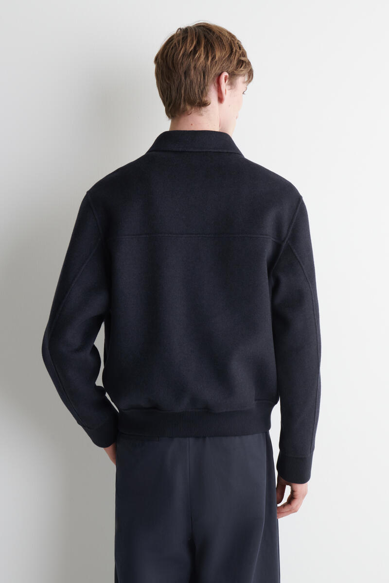 Double-Faced Wool-Blend Bomber Jacket