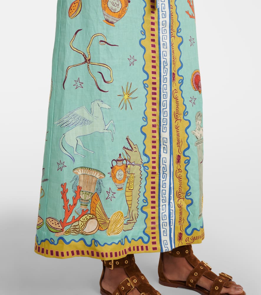 Alémais Surrealist Summer linen shirt dress