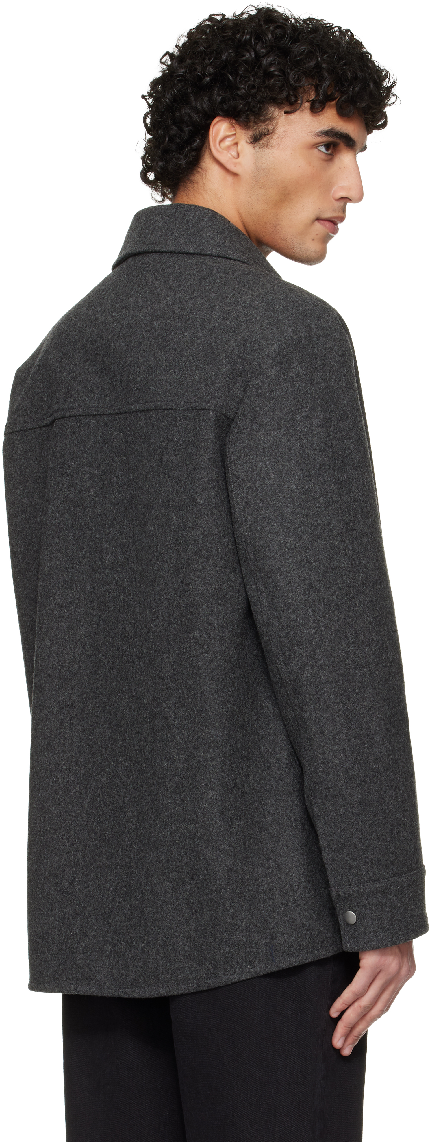Gray Snap Closure Jacket