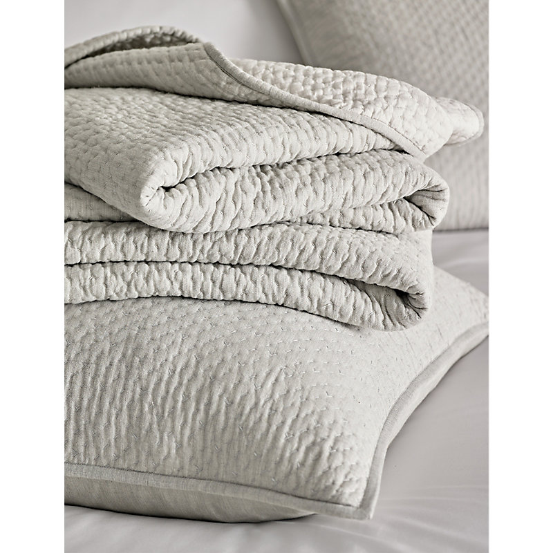 Blue/grey Hayden Hand-quilted Double Cotton Quilt 215cm x 250cm Double