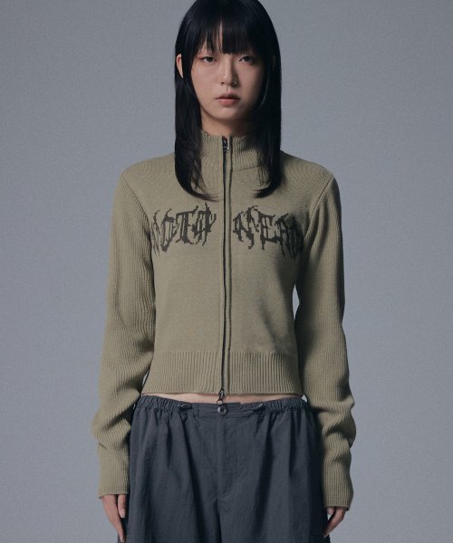 W Wild Logo Knit Zip up