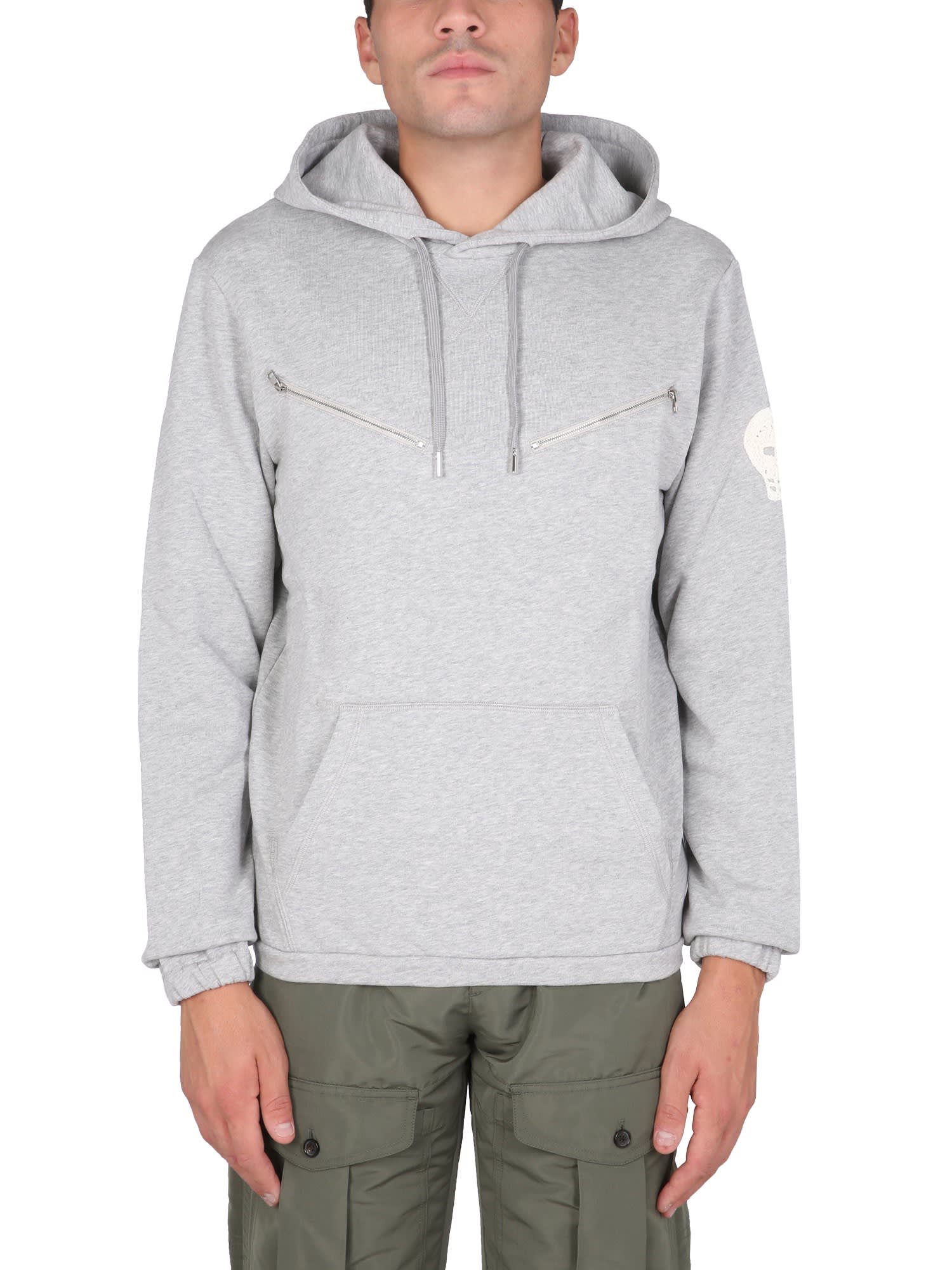 Sweatshirt With Embroidered Skull