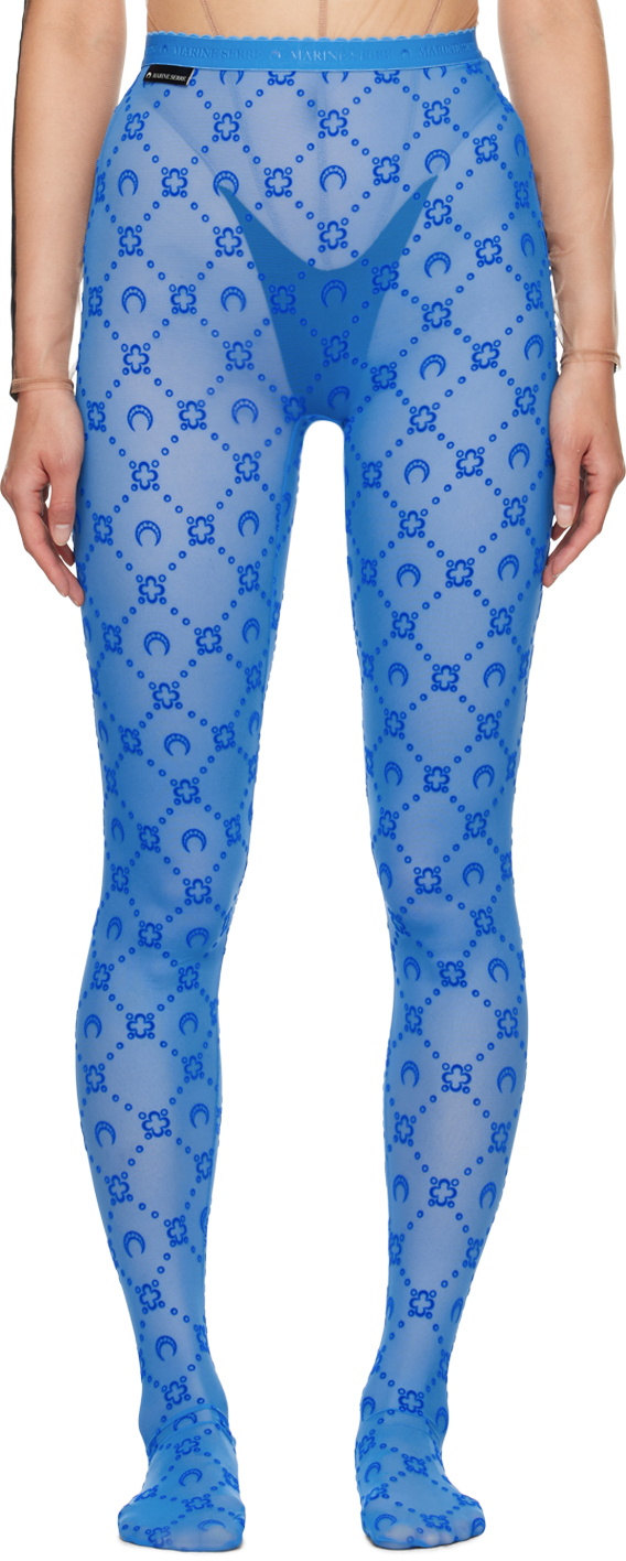 Marine Serre SSENSE Exclusive Blue Moonogram Tights