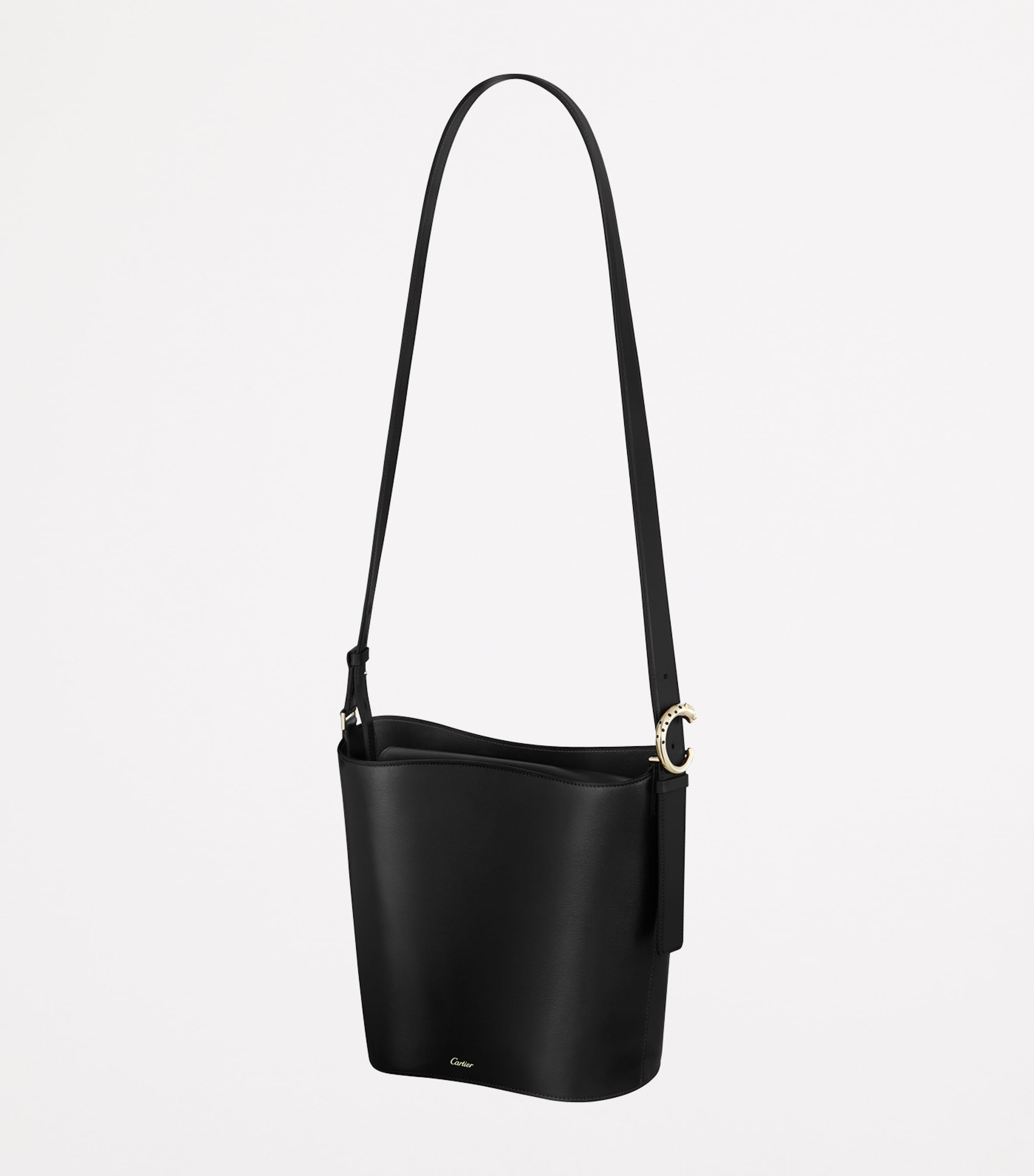 Small Leather Panthère C de Bucket Bag
