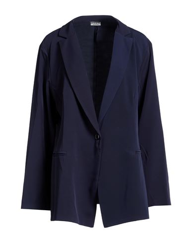 Woman Blazer Navy Size L Polyester, Elastane