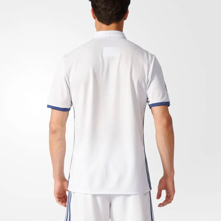 Real Madrid 16-17 Season Fan Edition Home Alphabet Logo Stripe Sports Soccer/Football Short Sleeve Jersey White