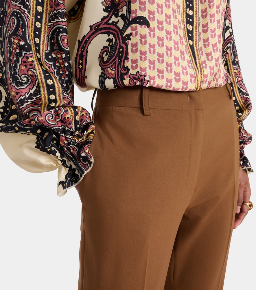 Wool-blend bootcut pants