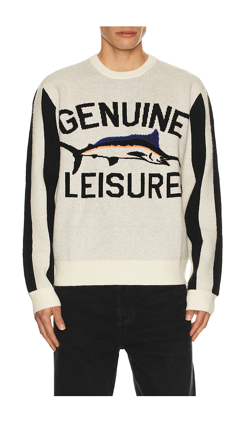 Duvin Design Leisure Sport Crew Knit Sweater in Cream. - XL/1X also in