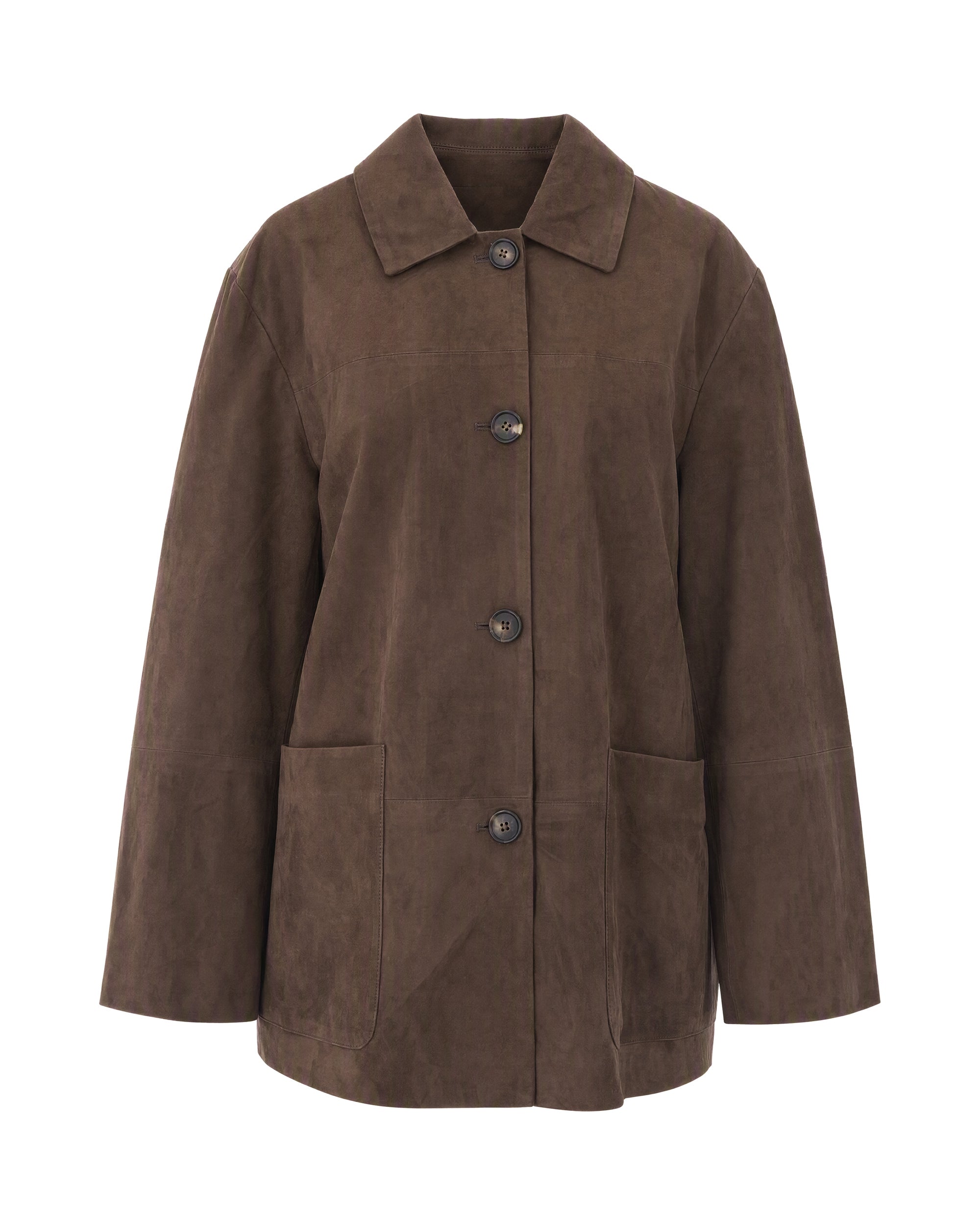 Suede Lambskin Jacket — Taupe