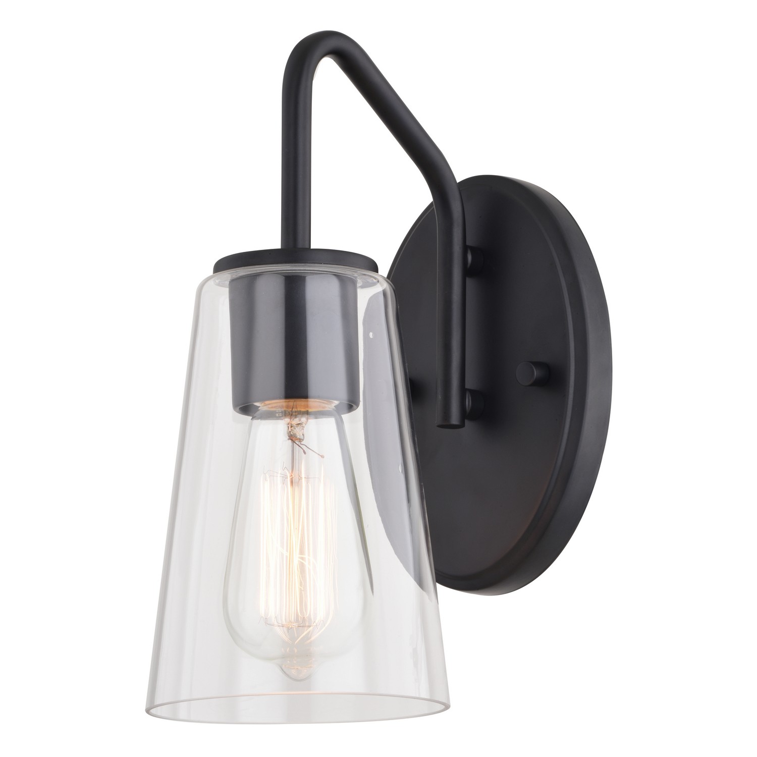 Matte Black Bathroom Vanity Light from the Beverly Collection