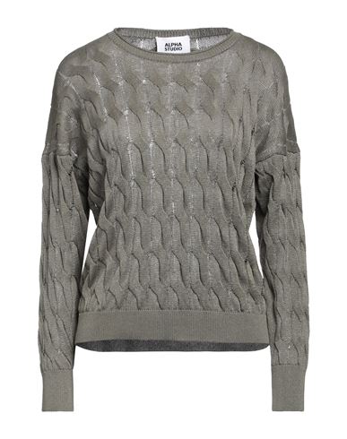 Alpha Studio Woman Sweater Military green Size 2 Viscose, Polyester
