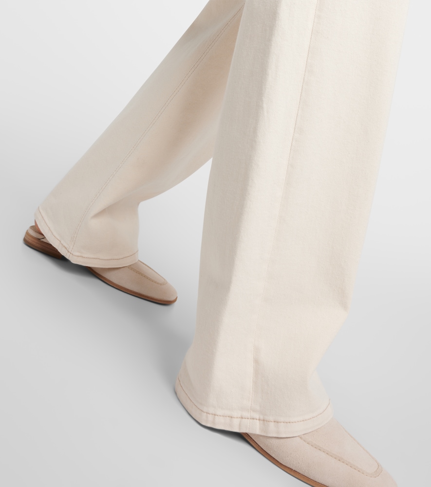 Garment-dyed wide-leg jeans