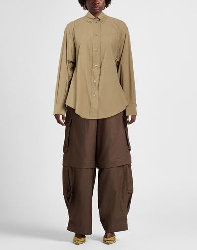 Woman Shirt Khaki Size 6 Cotton