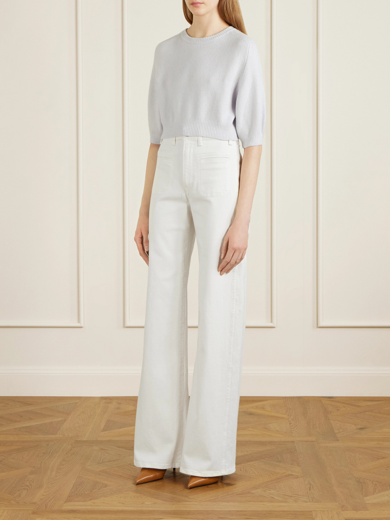 Delmonico High-rise Wide-leg Jeans - White